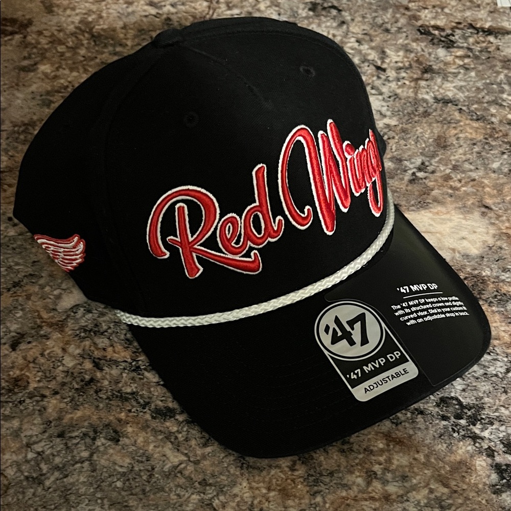 47 Brand Black and Red Red Wings Cap